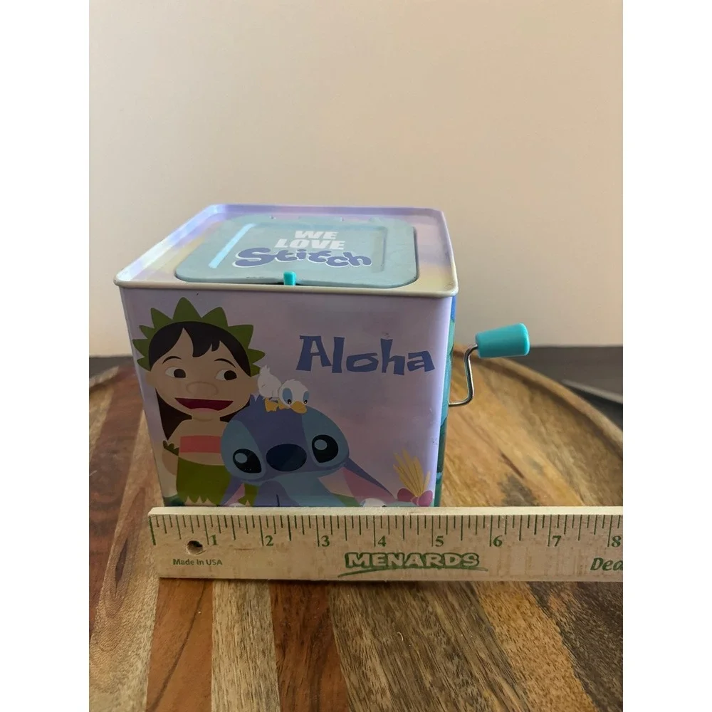 Disney Baby Lilo & Stitch Jack-in-the-Box Musical Toy Kids Preferred 2023 Tin